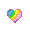 multicolor animated heart